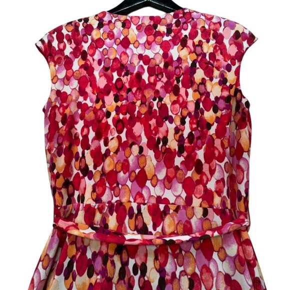 Glamour Womens A-Line Dress Size 6 Red PInk Spotted Design Bottom Ruffle - Picture 14 of 14